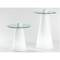 Tavoli illuminati - PEAK High Table diam.80 h.120 MATT LAQUERED ABS. WHITE - Slide